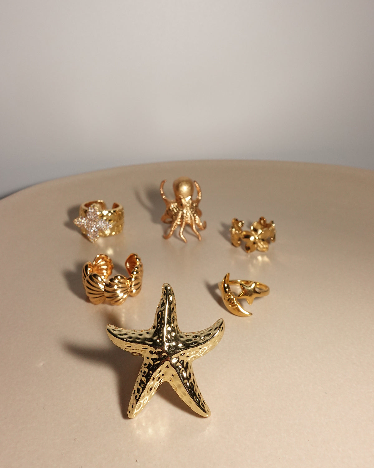Poppy Flower Cuff Golden Ring