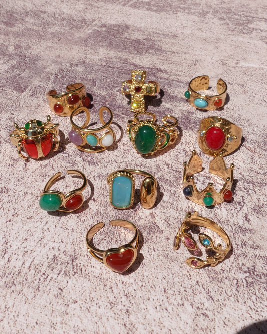 Celeste Cross Golden Ring