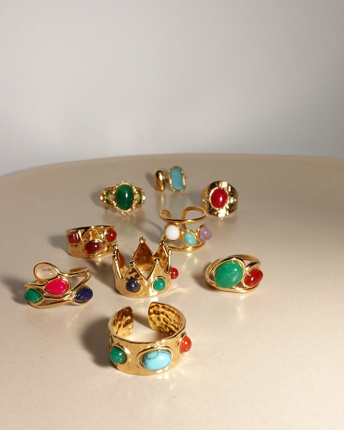 Sabina Blue Stone Golden Ring