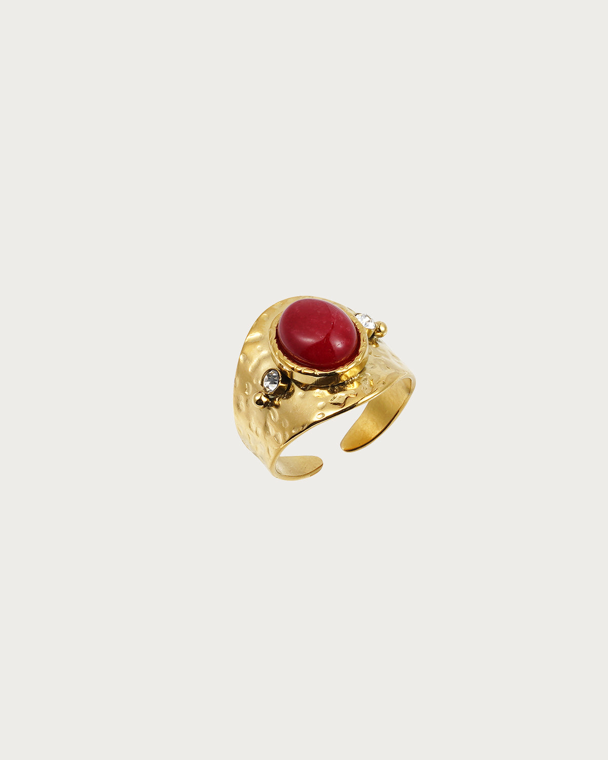 Erica Red Stone Golden Ring
