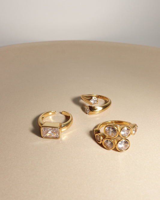Selena Starlight Zircon Golden Ring