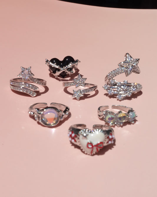 Gloria Sparkle Meteor Silver Ring