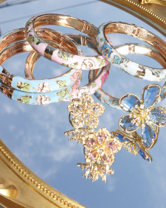 Azura Blue Flower Golden Ring