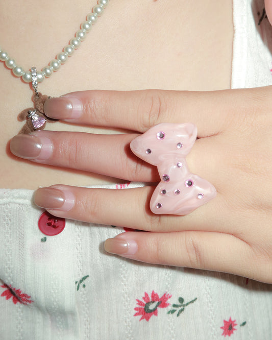 Pag Double Layer Pearl Bow Ring