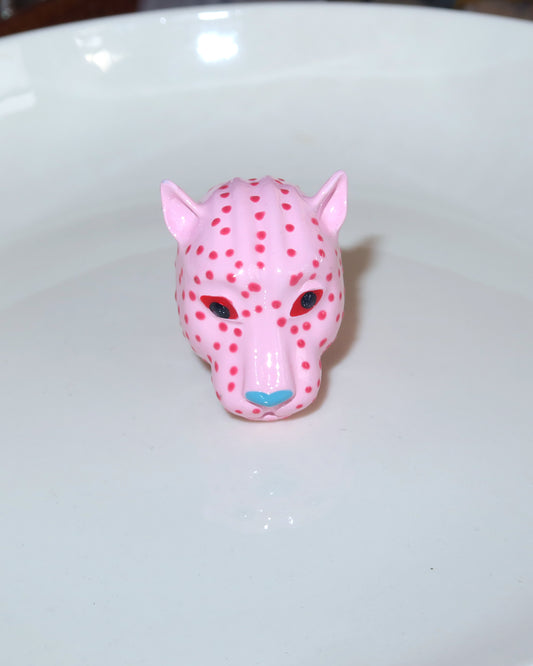Hedda Enamel Leopard Head Statement Ring