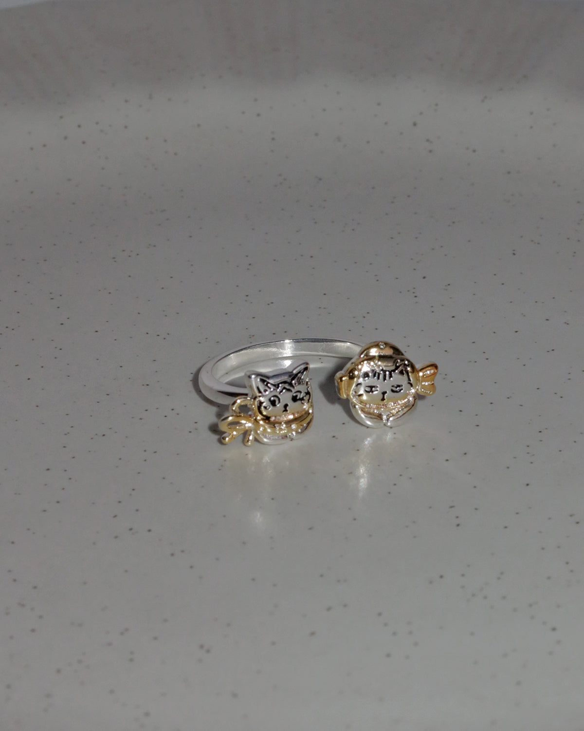 Meroy Minimal Cat Silver Ring