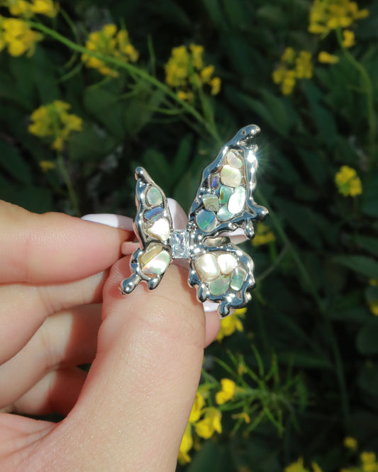 Tracy Multicolor Shell Butterfly Ring