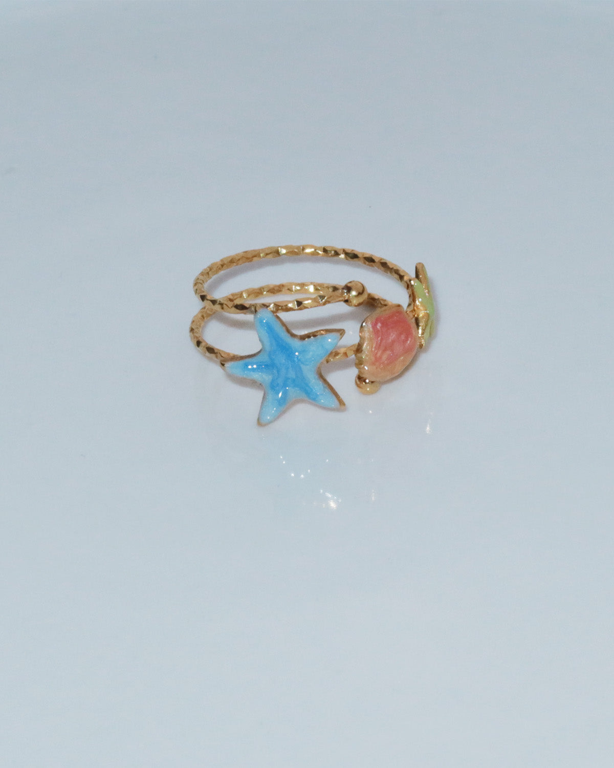 Maristella Coastal Starfish Shell Golden Ring
