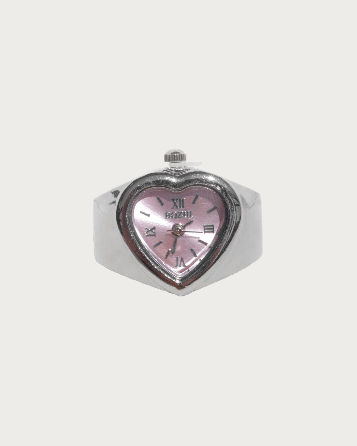 Tempora Vintage Heart Shaped Silver Watch Ring
