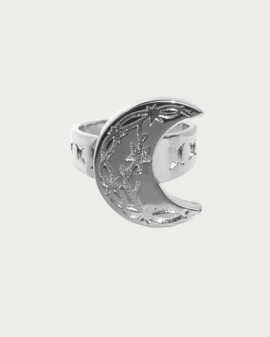 Crescent Moon Silver Ring