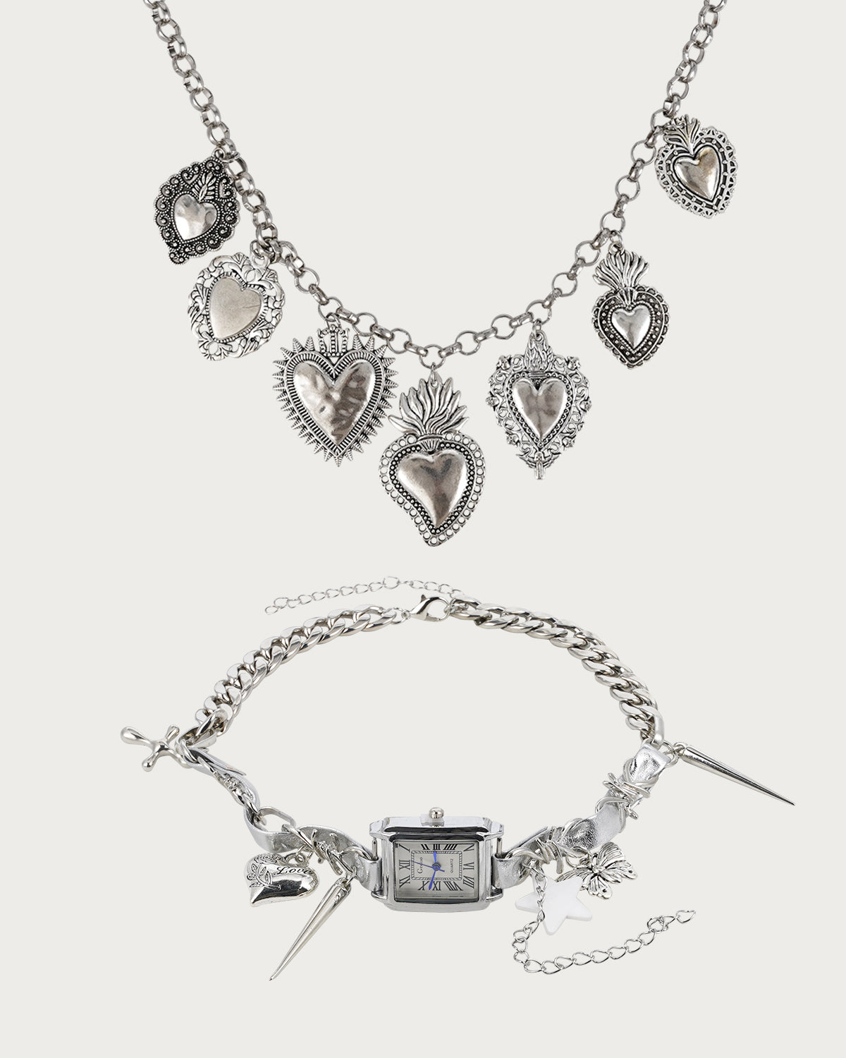 Frederica & Alberta Vintage Silver Necklace Set