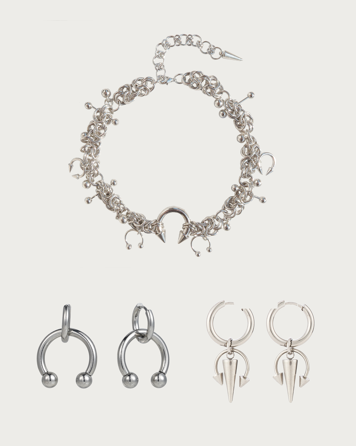 Nicola & Chloe & Lydia Horseshoe Silver Jewelry Set
