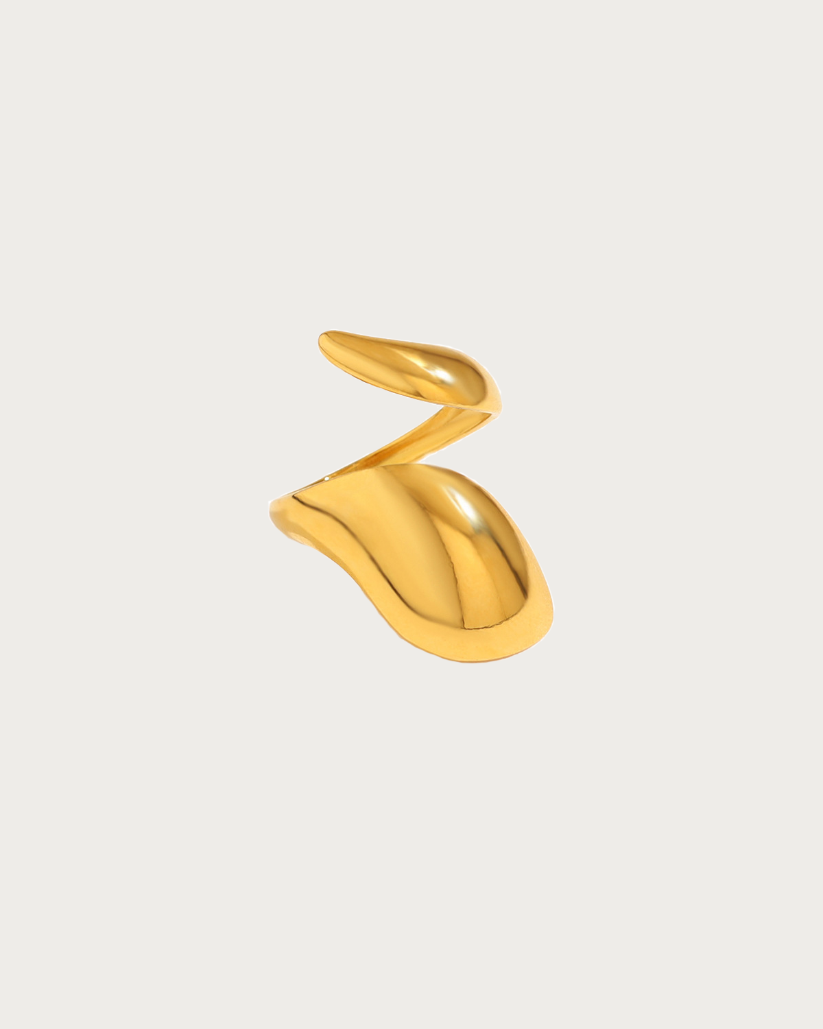 Agnes Geometric Glossy Golden Ring - F