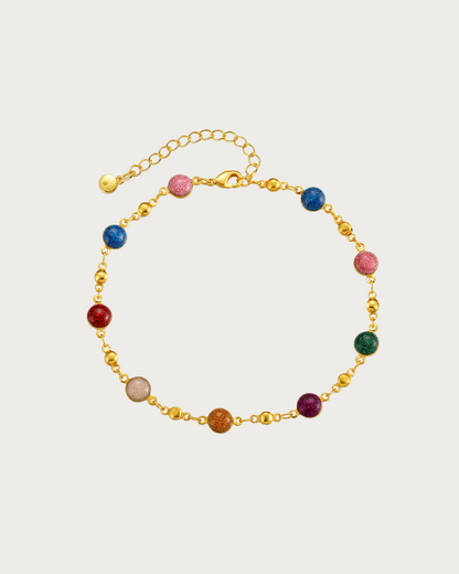 Rainbow Circle Enamel Beaded Golden Bracelet