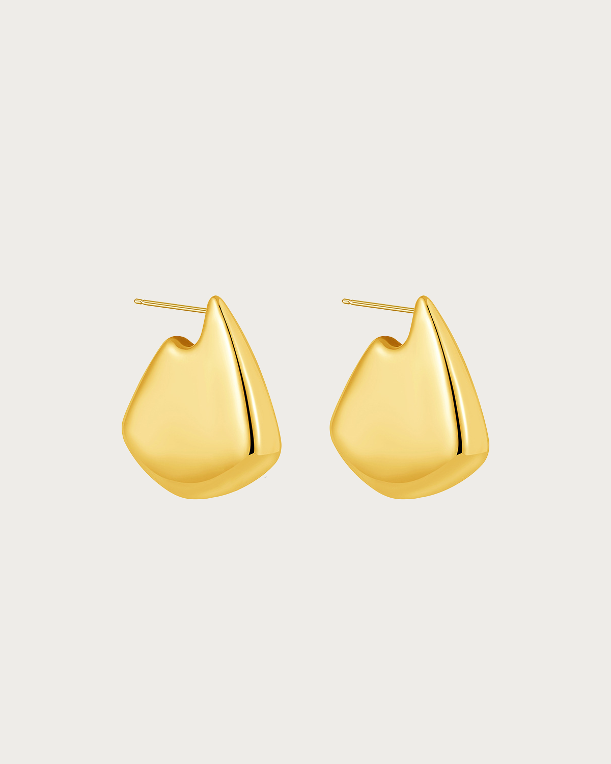 Geometric Chunky Golden Hoop Earrings