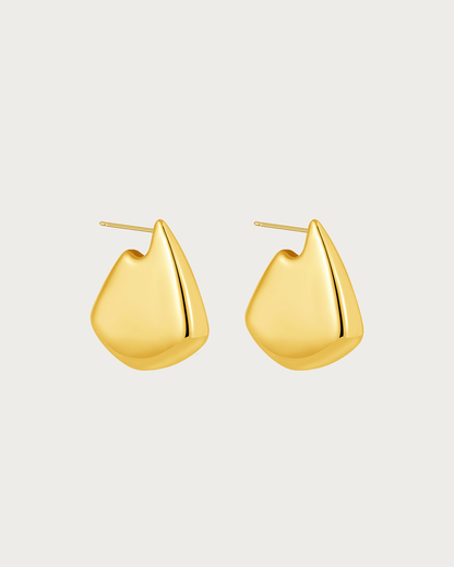 Geometric Chunky Golden Hoop Earrings
