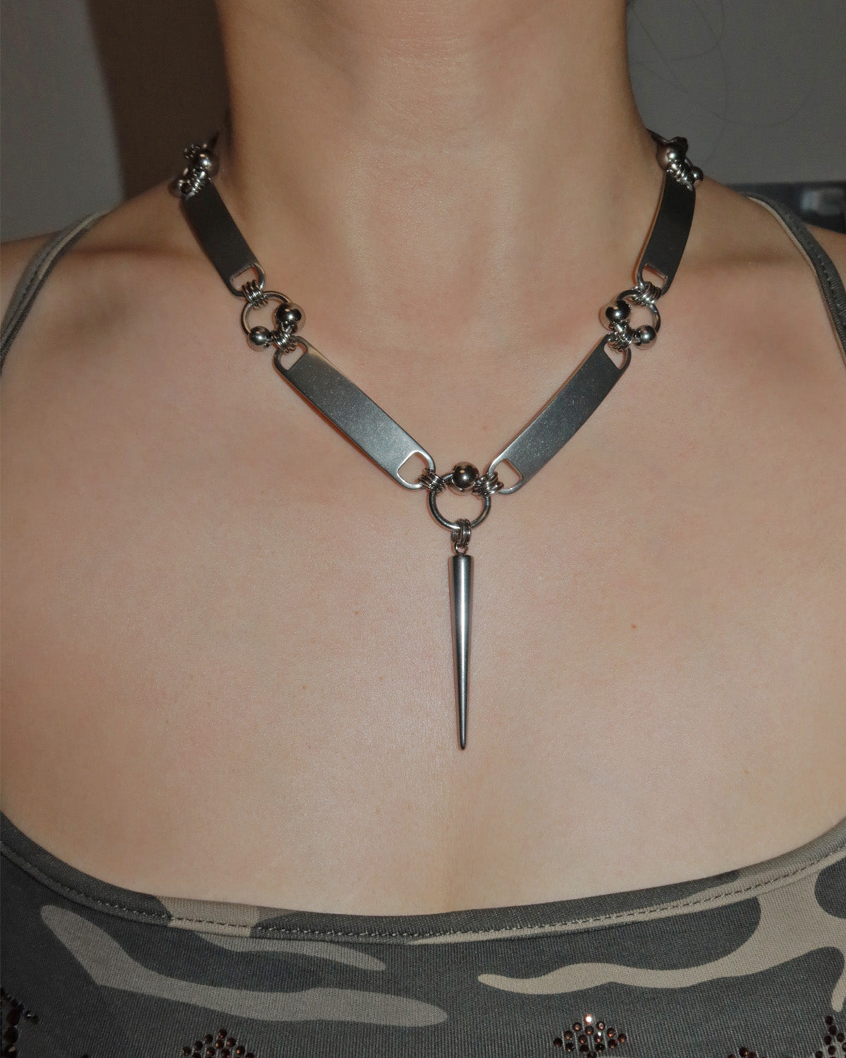 Lorelei Spike Chain Silver Necklace