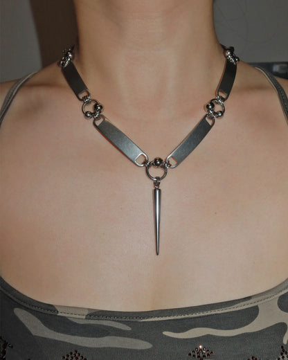 Lorelei Spike Chain Silver Necklace