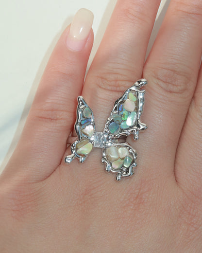 Tracy Multicolor Shell Butterfly Ring
