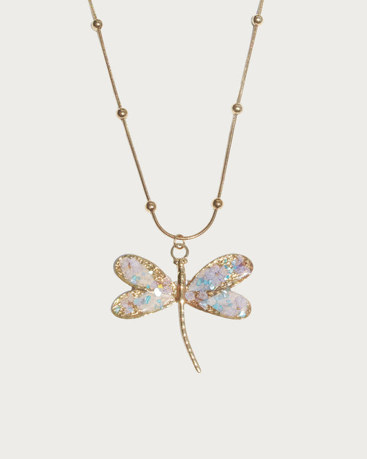 Jardin Secret Botanical Dragonfly Pendant Necklace