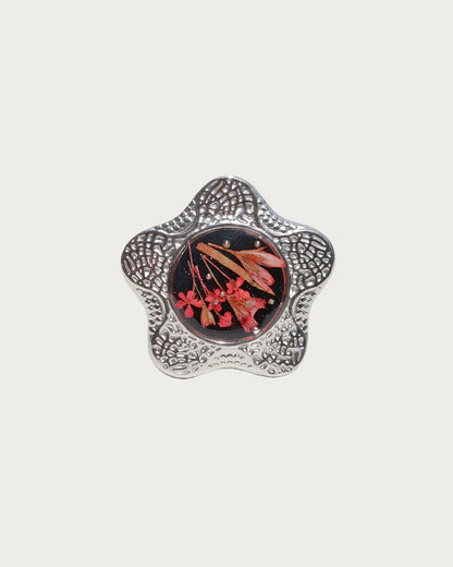 Margot Star Dried Flower Resin Silver Ring