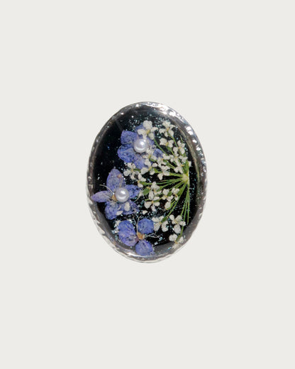 Margot Star Dried Flower Resin Silver Ring