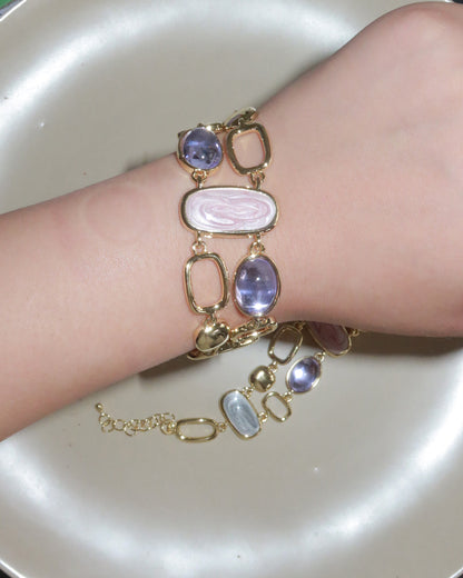 Iris Glow Colorful Crystal Golden Bracelet