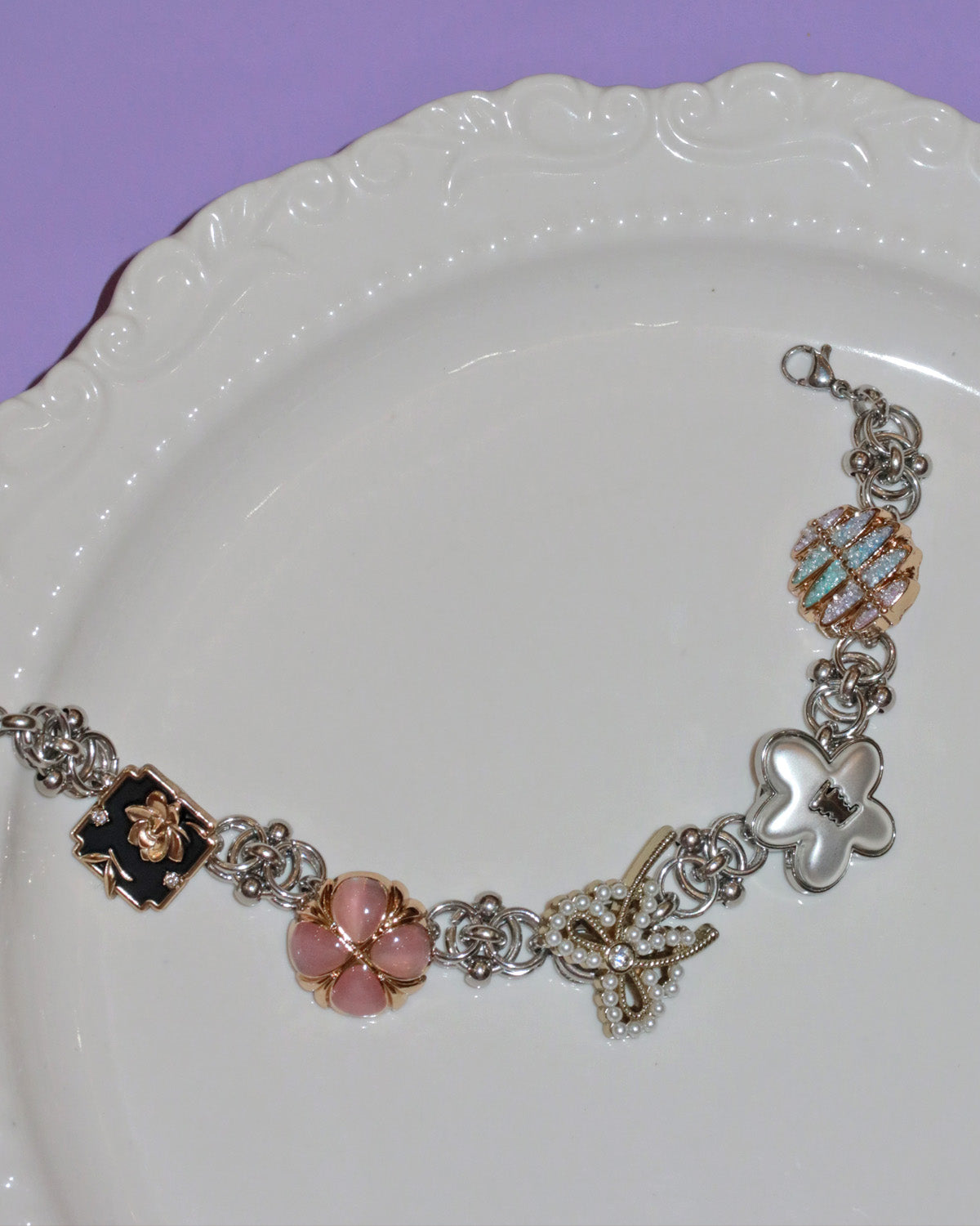 Celine Midnight Fairy Charm Silver Bracelet