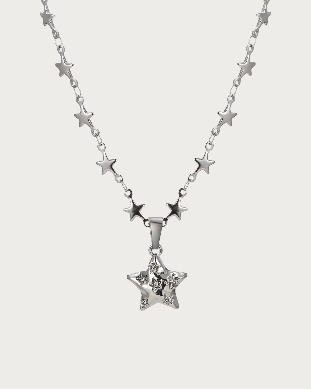 Starlit Wishes Silver Star Pendant Necklace