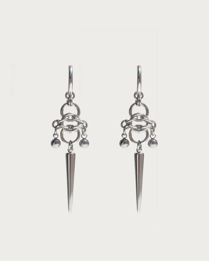 Maya Spike Silver Drop Earrings