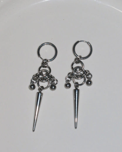 Maya Spike Silver Drop Earrings