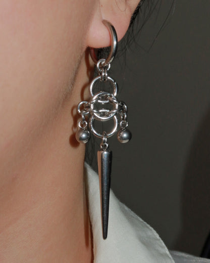 Maya Spike Silver Drop Earrings