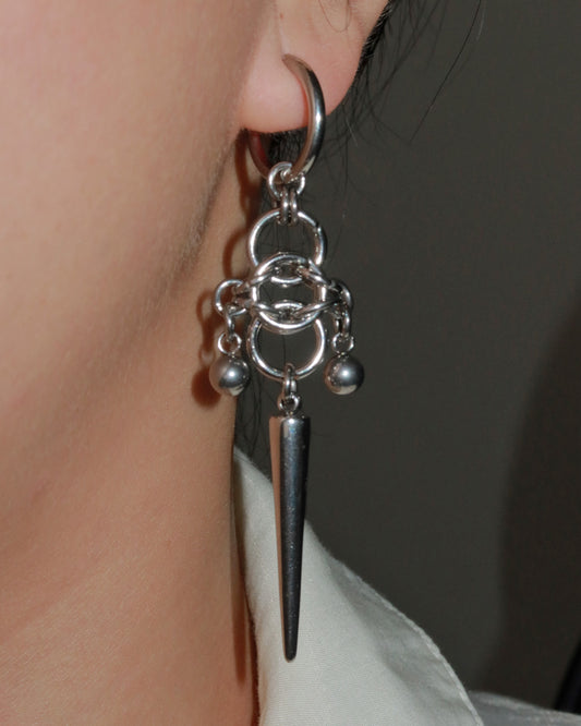 Maya Spike Silver Drop Earrings