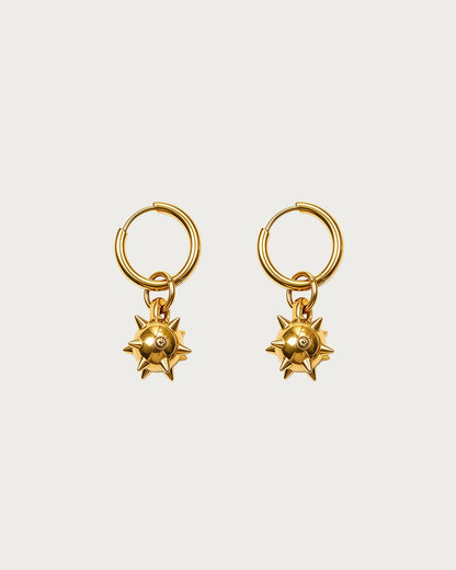 Veda Mace Charm Golden Drop Earrings