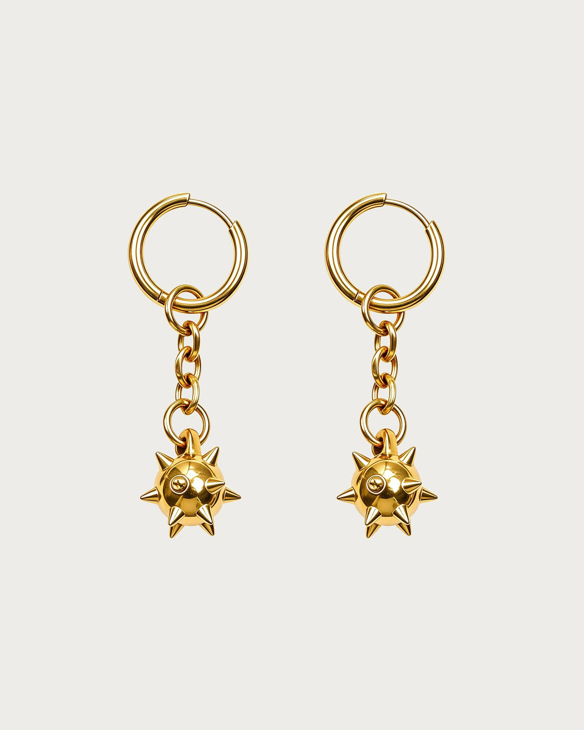 Veda Mace Charm Golden Drop Earrings