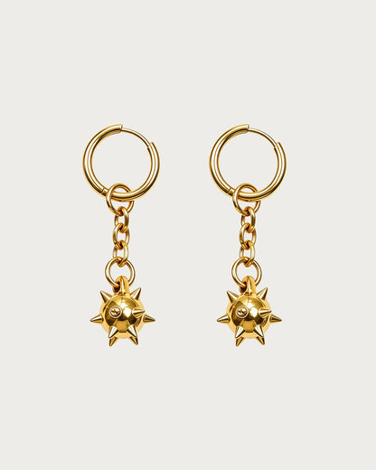Veda Mace Charm Golden Drop Earrings