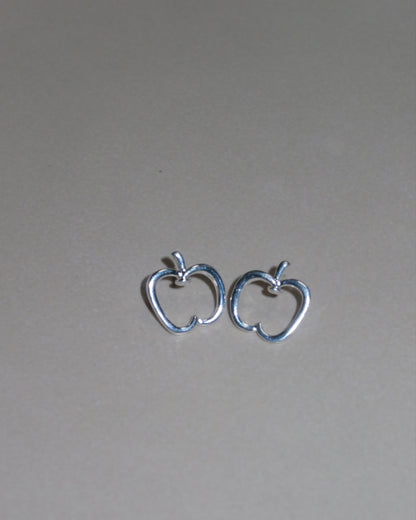 Pomelle Apple Shape Silver Stud Earrings