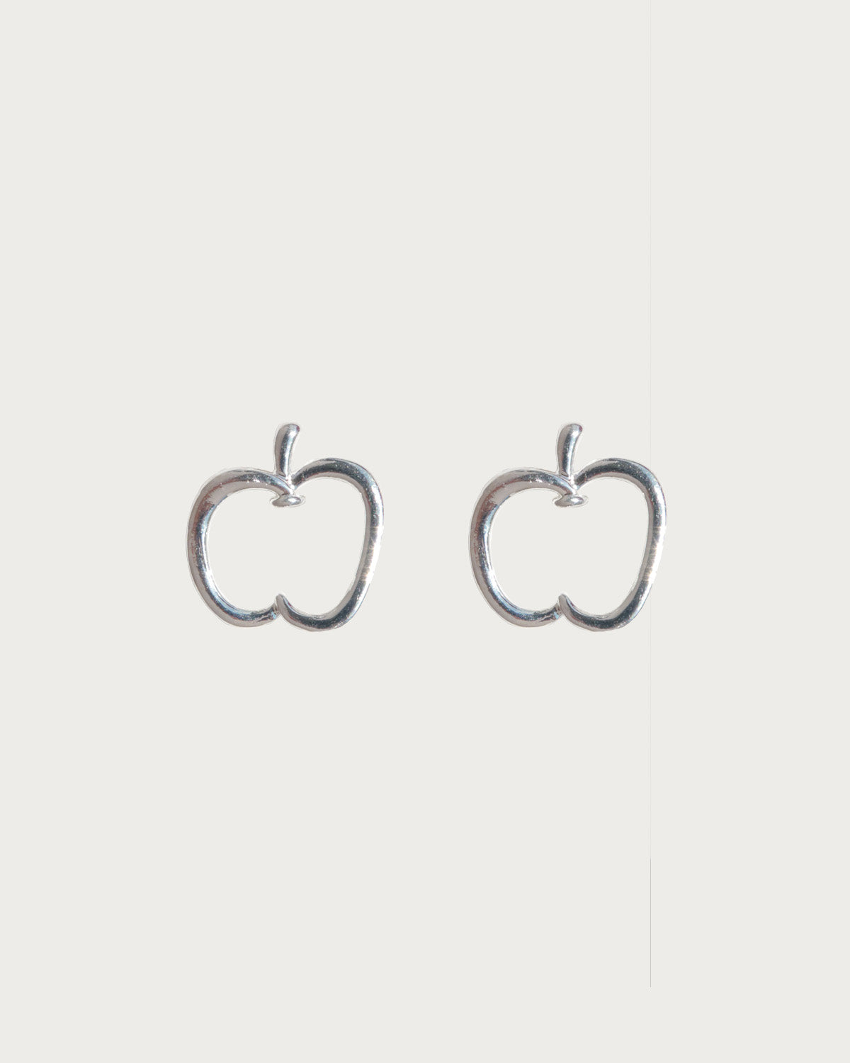 Pomelle Apple Shape Silver Stud Earrings
