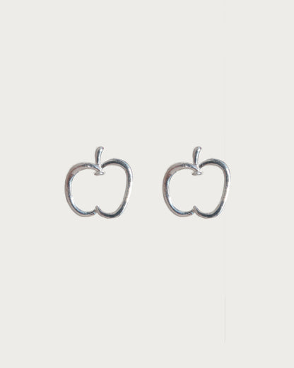 Pomelle Apple Shape Silver Stud Earrings