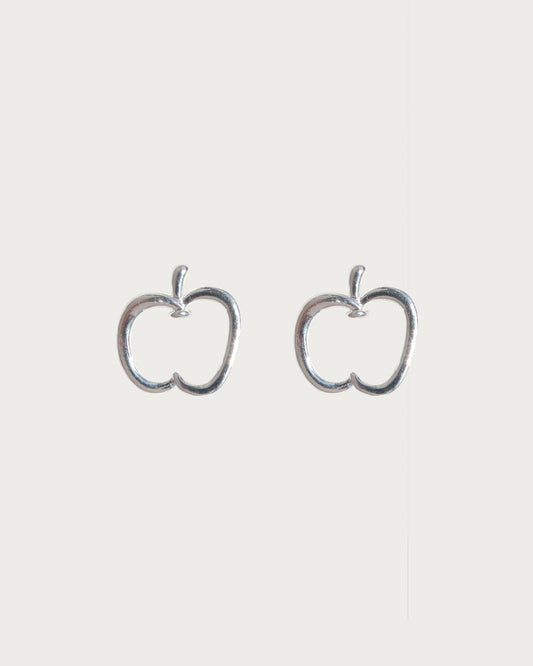 Pomelle Apple Shape Silver Stud Earrings