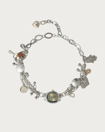 Georgia Green Watch Silver Chocker Necklace