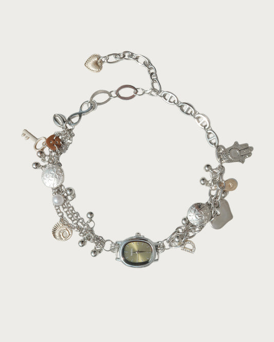 Georgia Green Watch Silver Chocker Necklace