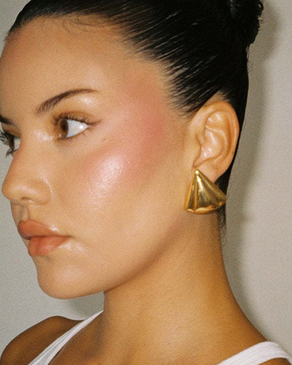Triangle Golden Stud Earrings