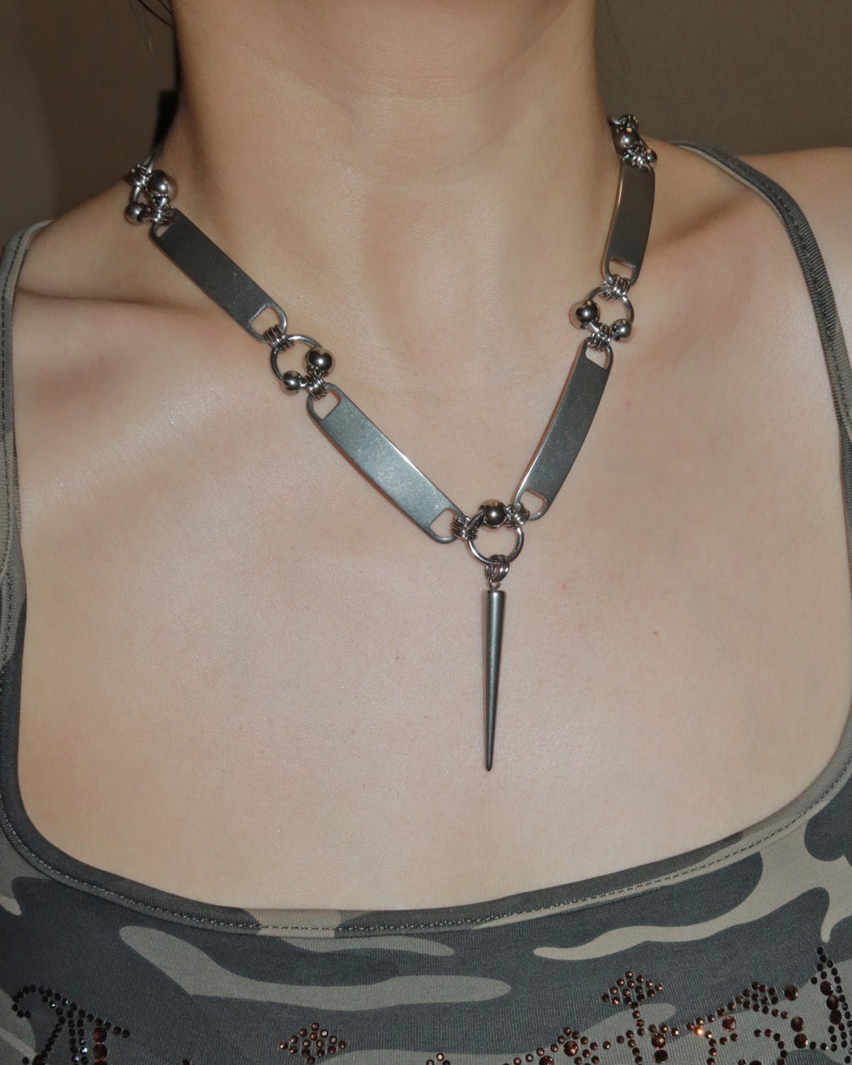 Lorelei Spike Chain Silver Necklace