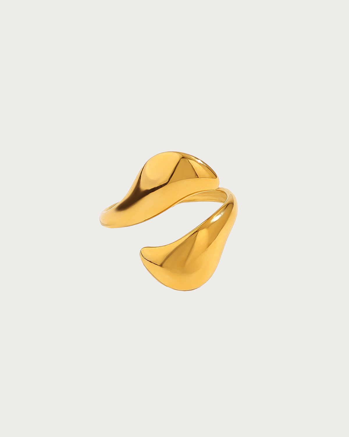 Agnes Geometric Glossy Golden Ring - B