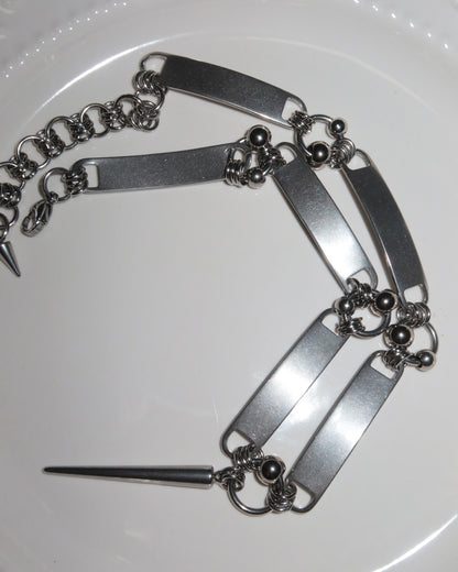 Lorelei Spike Chain Silver Necklace