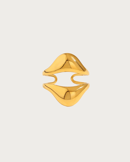 Agnes Geometric Glossy Golden Ring - C