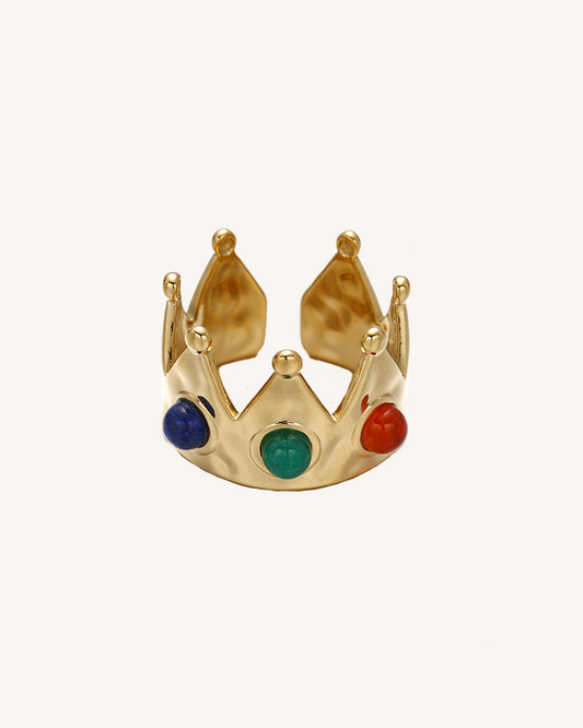 Anillo de oro con corona maravillosa - B