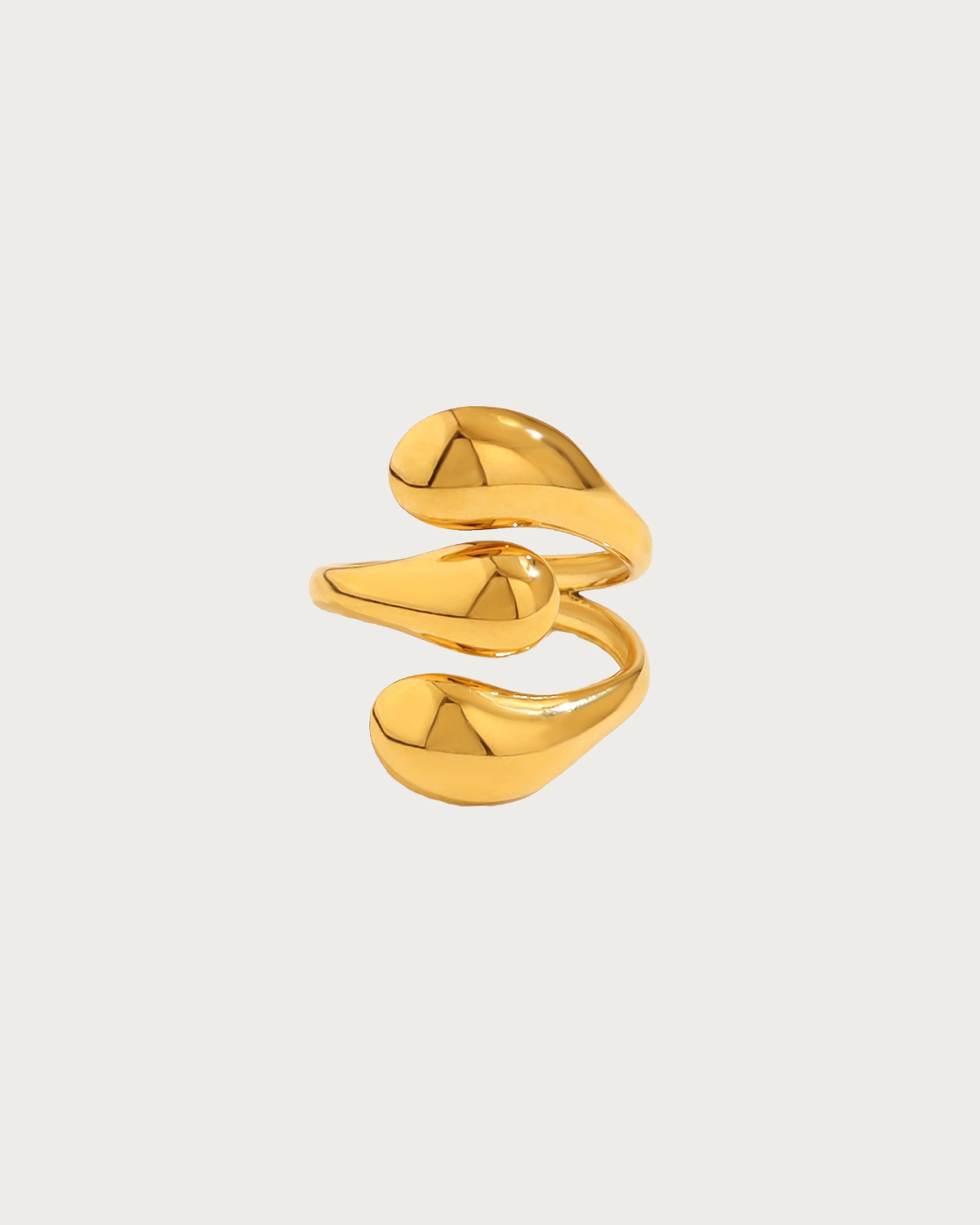 Agnes Geometric Glossy Golden Ring - E