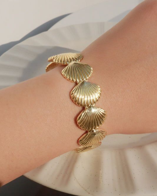 Erin Shell Golden Bangle